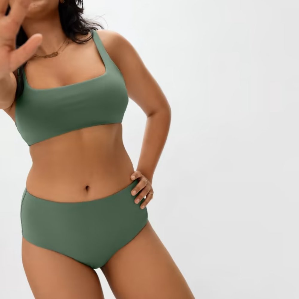 NWT Everlane The Square-Neck Bikini Top in Herb - Picture 2 of 8